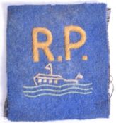 RARE ORIGINAL WWII CORNWALL HOME GUARD RIVER PATROL PATCH