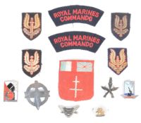 COLLECTION OF WWII SAS & COMMANDO RELATED BADGED & PATCHES