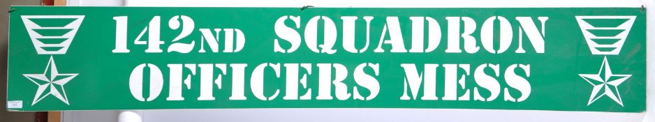 LARGE 20TH CENTURY 142ND SQUADRON OFFICERS MESS SIGN