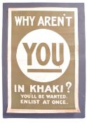 RARE ORIGINAL WWI FIRST WORLD WAR RECRUITMENT POSTER
