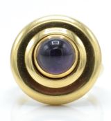18ct gold and amethyst Lebanese Tabbah ring.