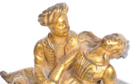 RARE 19TH CENTURY SILVER PLATED AND BRONZE FIGURIN