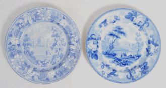 TWO EARLY 19TH CENTURY ENGLISH PEARLWARE CABINET P