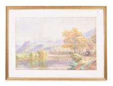 SCOTTISH HIGHLAND COUNTRY SCENE WATERCOLOUR PAINTI