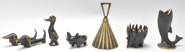 After Walter Bosse Hagenaur / Taxco - A set of mid 20th Century retro vintage blackened bronze