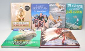 A mixed group of signed hardback books to include 'Life And Limb' by Jamie Andrew 1st edition,