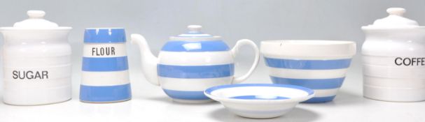 A group of vintage 20th Century Cornish ware ceramics to include a T G Green blue and white