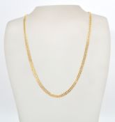 A 9ct gold / 375 dual stamped flat diamond belcher linked necklace chain. Complete with lobster