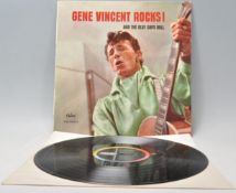 A vinyl long play LP record album by Gene Vincent – Gene Vincent Rocks! And The Blue Caps Roll –
