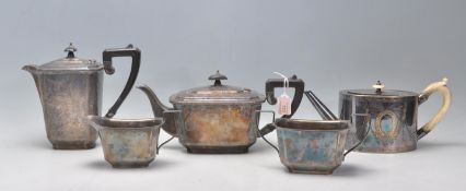 A good early 20th Century Art Deco silver plated tea and coffee service comprising a teapot,