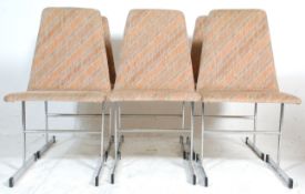 A set of 6 retro 1970's / early 1980's chrome cantilever style dining chairs. Each of cast metal