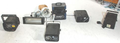 DJ Equipment - A mixed group of disco / club / DJ lighting to include a Acme Duet light lamp,