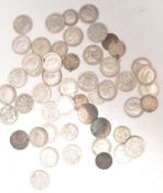 A collection of early to mid 20th Century silver contented sixpences dating from between 1920 and