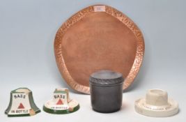 A collection of of pub / breweriana items to include a Bass match strike and matching ashtray,