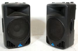 Hi - Fi - DJ Equipment - A pair of Alot PA speakers. PS 4HA Power Amplifier with BSP Processor. Each