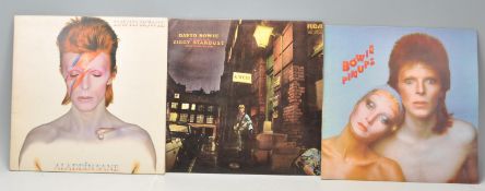 A group of three vinyl long LP record albums by David Bowie to include – Pin-Ups – Original RAC