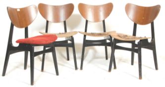 A set of four vintage retro mid century G-Plan Librenza patter ' butterfly ' dining chairs having