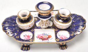 19TH CENTURY ROCOCO COALPORT MANNER INKSTAND