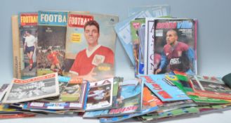 FOOTBALL - 1960-90s box of programmes (many Aston Villa) and booklets. Also 1960s scrapbook with