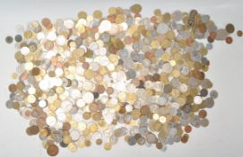A large collection of mixed mostly 20th Century world coinage including Europe and America, many now
