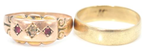 A hallmarked 9ct gold 19th Century Victorian ring
