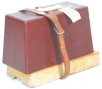 Two vintage retro 20th Century electric sewing machine to include one by Singer with a red leather