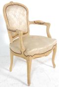 A 19th Century French open framed fauteuil armchair of 