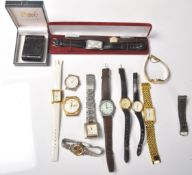 A collection of vintage wrist watches to include gentleman's and ladies watches; a Seiko quartz