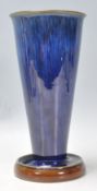 A vintage 20th Century Bourne Denby Danesby Ware pattern tapering tube vase having an electric