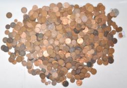 A large collection of great british copper coinage, mostly pennies dating from the early 20th