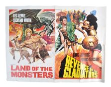 LAND OF THE MONSTERS / REVENGER OF THE GLADIATORS UK QUAD POSTER