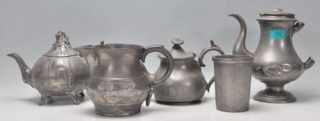 A collection of Georgian pewter ware to include a