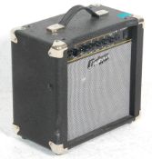 A children's Encore electric guitar having a black