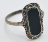 A stamped 925 silver pill box of oval form having