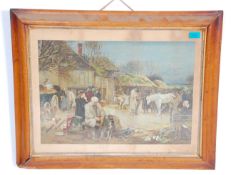 A good 19th Century Victorian print depicting a fa