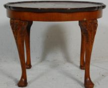 A mid century Queen Anne revival walnut coffee / o