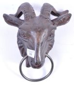 DECORATIVE ANTIQUE STYLE CAST IRON RAMS HEAD DOOR KNOCKER