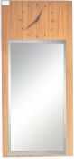 BRITISH MODERN DESIGN 1970'S MIRROR AND CLOCK COMBINATION