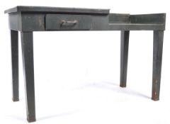 MID CENTURY INDUSTRIAL METAL WORKED OFFICE DROP CENTRE DESK