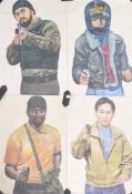 SET OF 4 BELGIAN SHOOTING / RANGE TARGET POSTERS