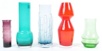 COLLECTION OF MID CENTURY FINNISH STUDIO ART GLASS VASES
