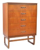 MID CENTURY RETRO TEAK WOOD PEDESTAL CHEST OF DRAWERS