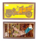 RETRO 1970'S STUDIO ART POTTERY TILES - GOLF & MOTOR CAR
