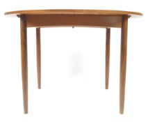 WHITE & NEWTON TEAK WOOD EXTENDING CIRCULAR DINING TABLE