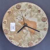 KIENZLE OF GERMAN - STUDIO ART POTTERY WALL CLOCK - FAT LAVA