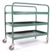 BRITISH MODERN DESIGN - MID CENTURY 3 TIER INDUSTRIAL WORK TROLLEY