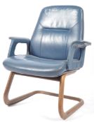 SCANDINAVIAN DESIGN LEATHER & BENTWOOD CANTILEVER ARMCHAIR