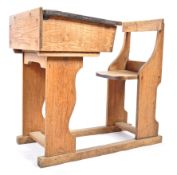 VICTORIAN OAK AND ELM WOOD COUNTRY SCHOOL CHILDS SEAT & DESK