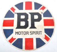 GIANT 120CM WOODEN BP MOTOR SPIRIT ROUNDEL ADVERTISING GARAGE SIGN