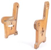 PAIR OF CARVED ANGLO COLONIAL CHURCH PEW BENCH ENDS